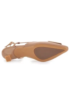 FERRE' Décolleté Slingback Beige con Dettaglio Geometrico Effetto Cromato F212 Outlet