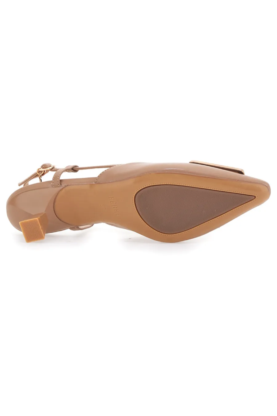 FERRE' Décolleté Slingback Beige con Dettaglio Geometrico Effetto Cromato F212 Outlet
