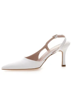 PITTARELLO GLAM Décolleté slingback bianca con tacco 97 Online