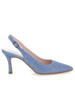 PITTARELLO GLAM Décolleté Slingback Celesti con Brillantini PITTARELLO CLASS 5171 CELESTE Online
