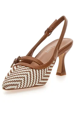 FIRST LADY Décolleté Slingback marrone con cinturino e tacco medio P666 Hot