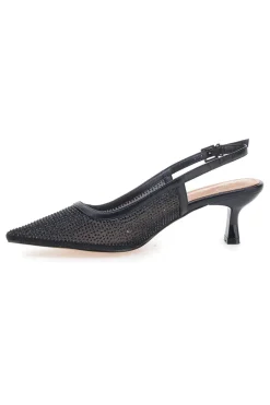 MON DIEU Décolleté slingback nere con strass e tacco basso 632 NERO Best