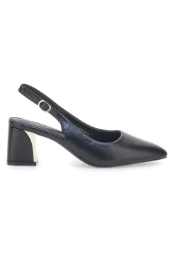 MON DIEU Décolleté Slingback Nere con Tacco con Dettaglio Effetto Cromato DQ50233 Sale