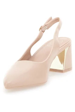 MON DIEU Décolleté Slingback con Tacco con Dettaglio Effetto Cromato DQ50233 New