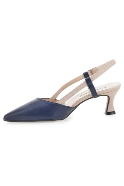 PITTARELLO Décolleté Slingback Nude e Blu a Punta P506 Discount