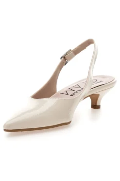 PITTARELLO GLAM Décolleté slingback con tacco 3135 PANNA