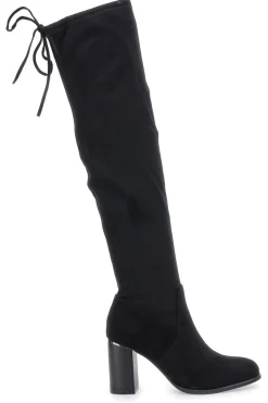 ENERGY I224 e Overknee-Stiefel mit Blockabsatz und Schnürung hinten SCHWARZ Discount