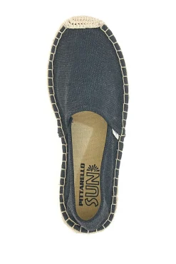 PITTARELLO SUN Espadrillas nere in tessuto con suola con ricamo in corda SGMS2520 Sale