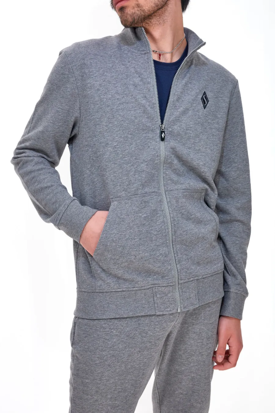 Uomo SKECHERS Fepa Garzata The Hooder Hoodie Go Wak Grigia