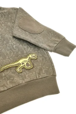 PITT KIDS Felpa verde con cappuccio e zip interno felpato PT-KF-003