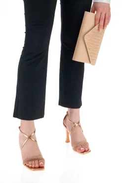 FIRST LADY 24 RoseGold-Sandalen mit Absatz NACKT Best