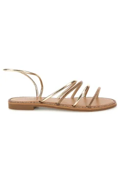 MON DIEU Flache Sandalen aus Platin mit Strasssteinen PRE9350 PLATINO Best