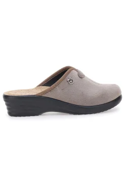 Donna FLY FLOT 90L80X68PE Taupe Hausschuhe mit perforiertem Fußbett und Komfortkeil