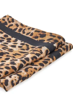 LAURA BIAGIOTTI Foulard animalier con banda centrale nera LB25W217-20
