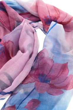 LAURA BIAGIOTTI Foulard rosa con stampa floreale 26s204-14