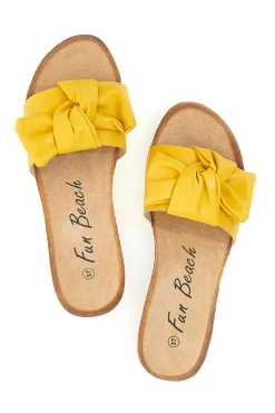 FUN BEACH Gelbe Pantoffeln Knoten Anatomische Fußsohle 14191 GIALLO Discount