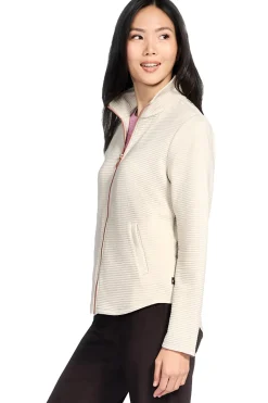 Donna SKECHERS Giacca panna con zip in teuto ricicato JA78