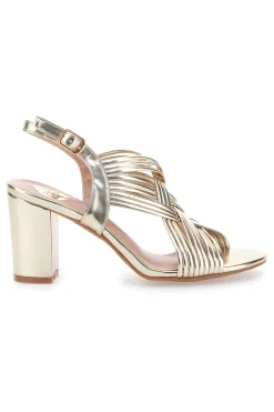LE HAVRE PARIS Goldene Sandalen mit mittlerem Absatz 9976956 CHAMPAGNER Best