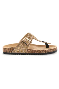 PRIMA RIGA Gold Zehensteg Hausschuhe mit Strass 15612 CHAMPAGNER Clearance