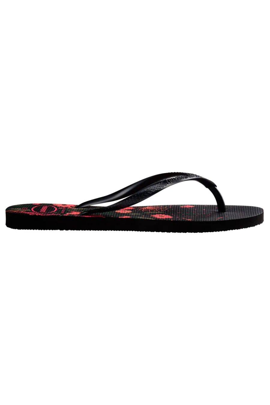 HAVAIANAS Slim Organic e Flip-Flops mit Blumen SCHWARZ Hot