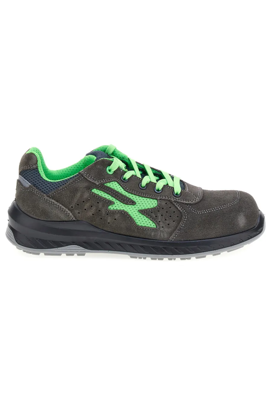 Uomo U.POWER Herren grau-grüne Leder Sicherheitshalbschuhe U. Power Denver S ESD