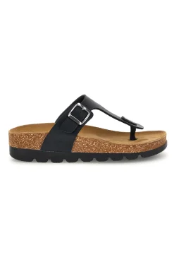 PITTARELLO BIO Infradito nere con sottopiede in vera pelle 335P2177SR Sale