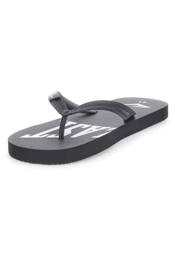 Uomo EVERLAST Infradito nere con stampa logo bianco EV010