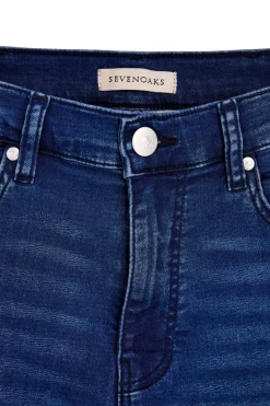 Uomo SEVENOAKS Jeans blu effetto lavato con cinque tasche 4043