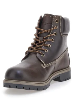 Uomo CANGURO Kangaroo CA826 Herren-Ankle-Boots mit braunem, gepolstertem Schaftrand