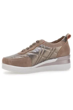 MIO TEMPO farbene Sneakers mit Schnürsenkeln und Plateausohle 122 KHAKI Discount