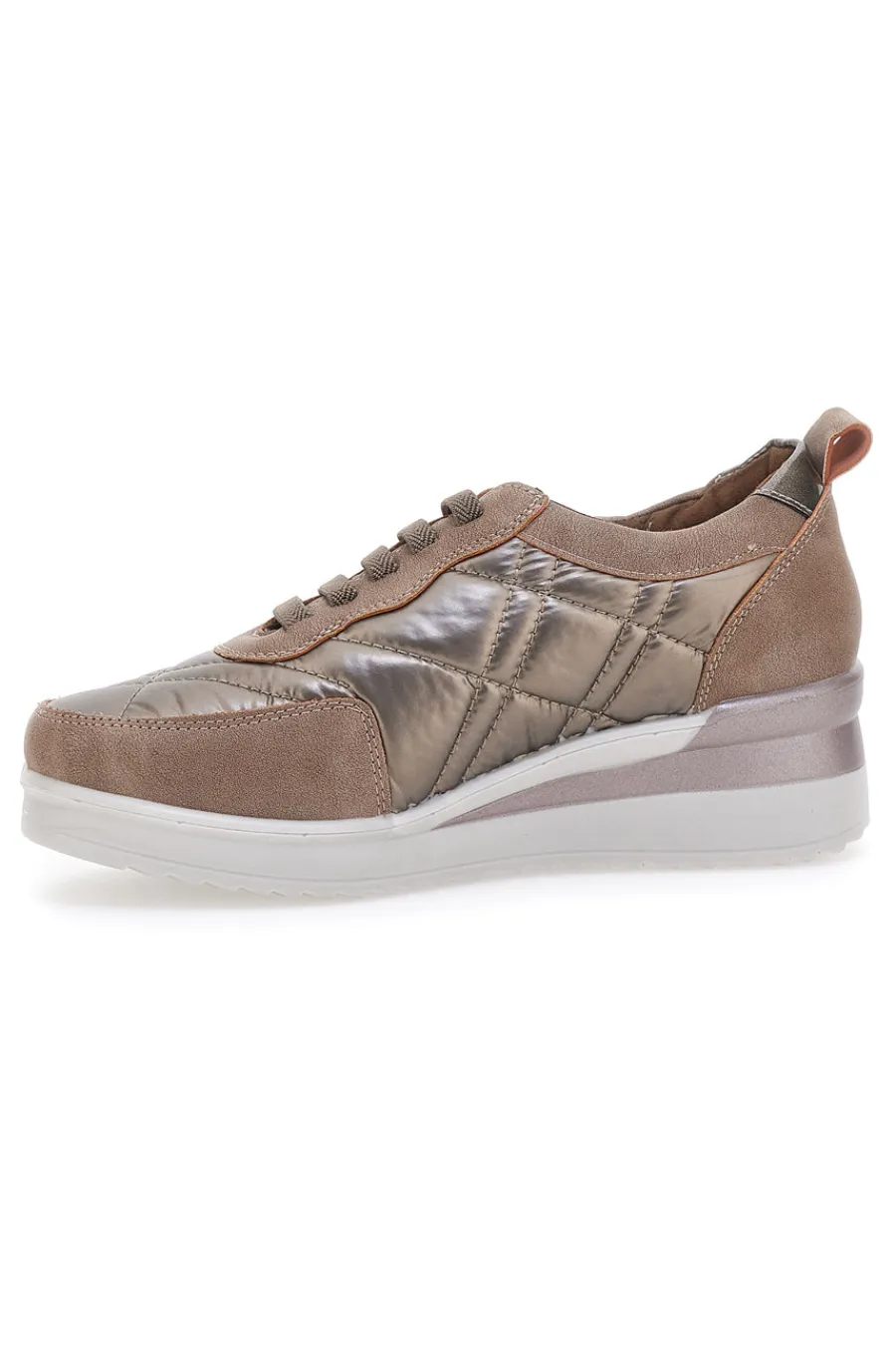 MIO TEMPO farbene Sneakers mit Schnürsenkeln und Plateausohle 122 KHAKI Discount