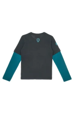 PITT KIDS Maglia nera e verde con stampa scientifica in cotone PT-KT-02