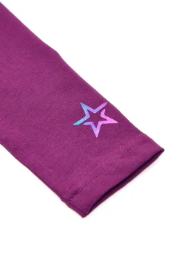 PITT KIDS Maglia Viola Girocollo con Stampa Olografica 035