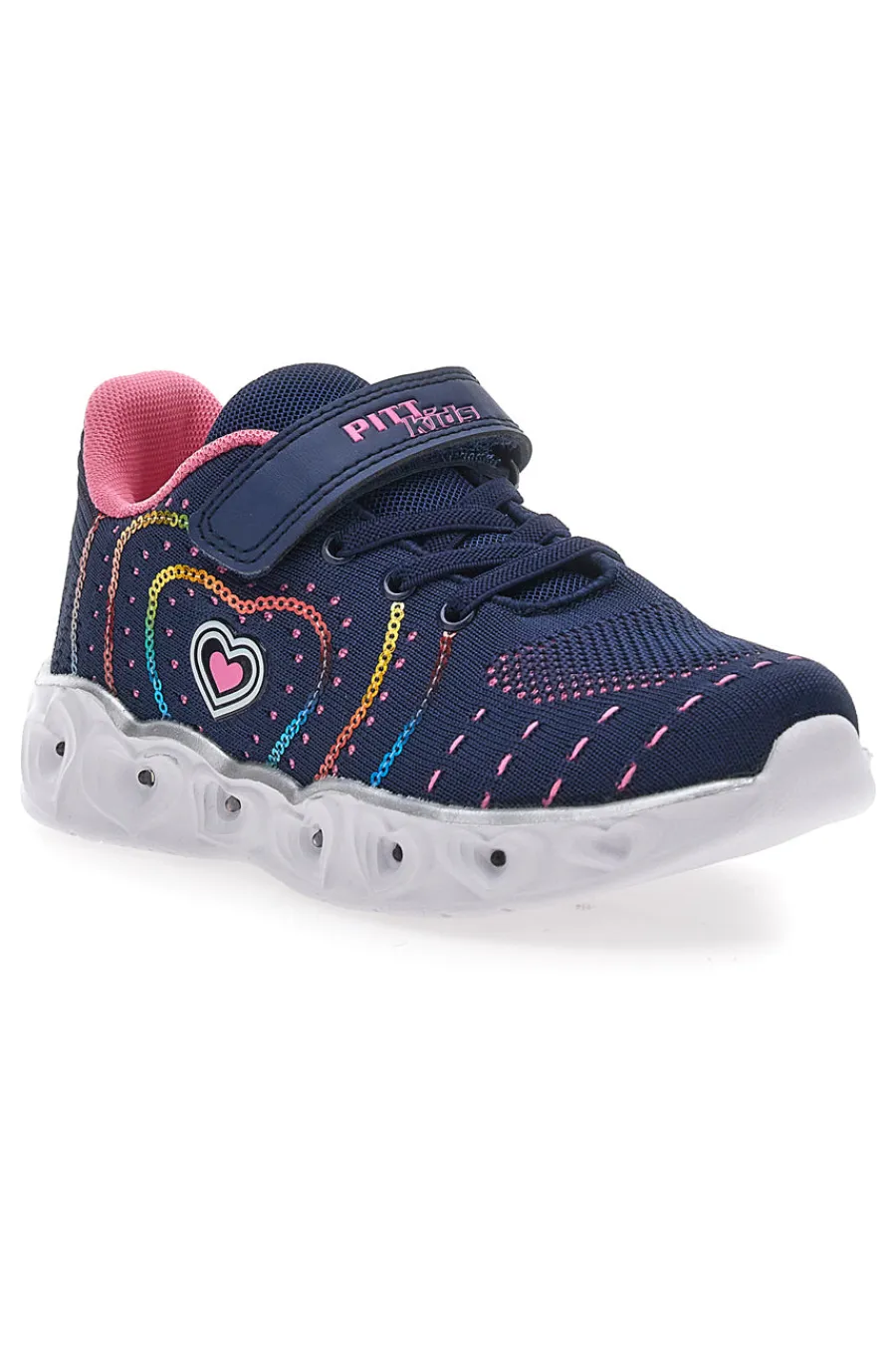 PITT KIDS blaue und rosa Sneakers mit Lichtern K221