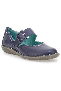 PRIMA RIGA Mary Jane blu in vera pelle con cinturino 24633AFRICA Discount