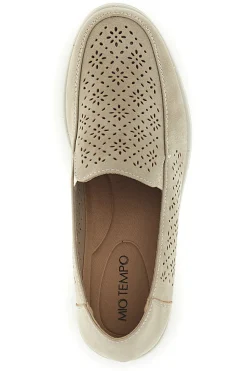 MIO TEMPO Mocassini traforati con zeppa MINA3173 BEIGE New