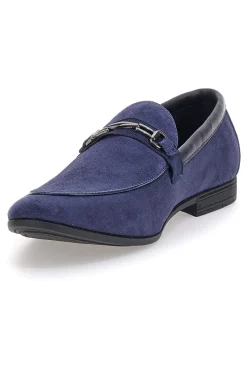 Uomo CLAREMORRIS Mocassini blu con morsetto 218014