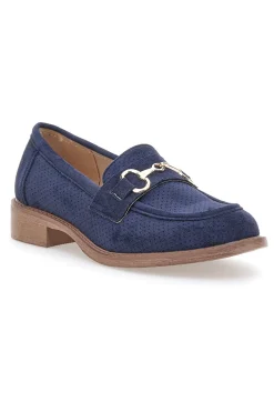 LE HAVRE PARIS Mocassini blu con morsetto e sottopiede in pelle RQ2652 NAVY Hot
