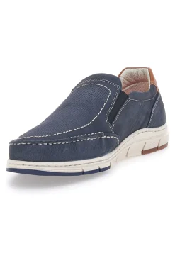 Uomo PITTARELLO ECO Mocassini Blu Con Soletta Morbida e Tomaia in Pelle 9718