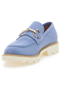 LE HAVRE PARIS Mocassini Blu con Suola a Contrasto Bianca BL602915 BLUE Clearance