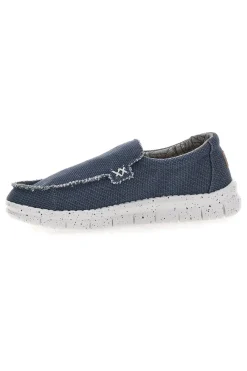 Uomo MAX DILLAN Mocassini Blu con Suola Bianca MXM9907