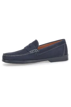 Uomo JERPOINT Mocassini Blu con Tomaia in Pelle Nabuk Made in Italy 195