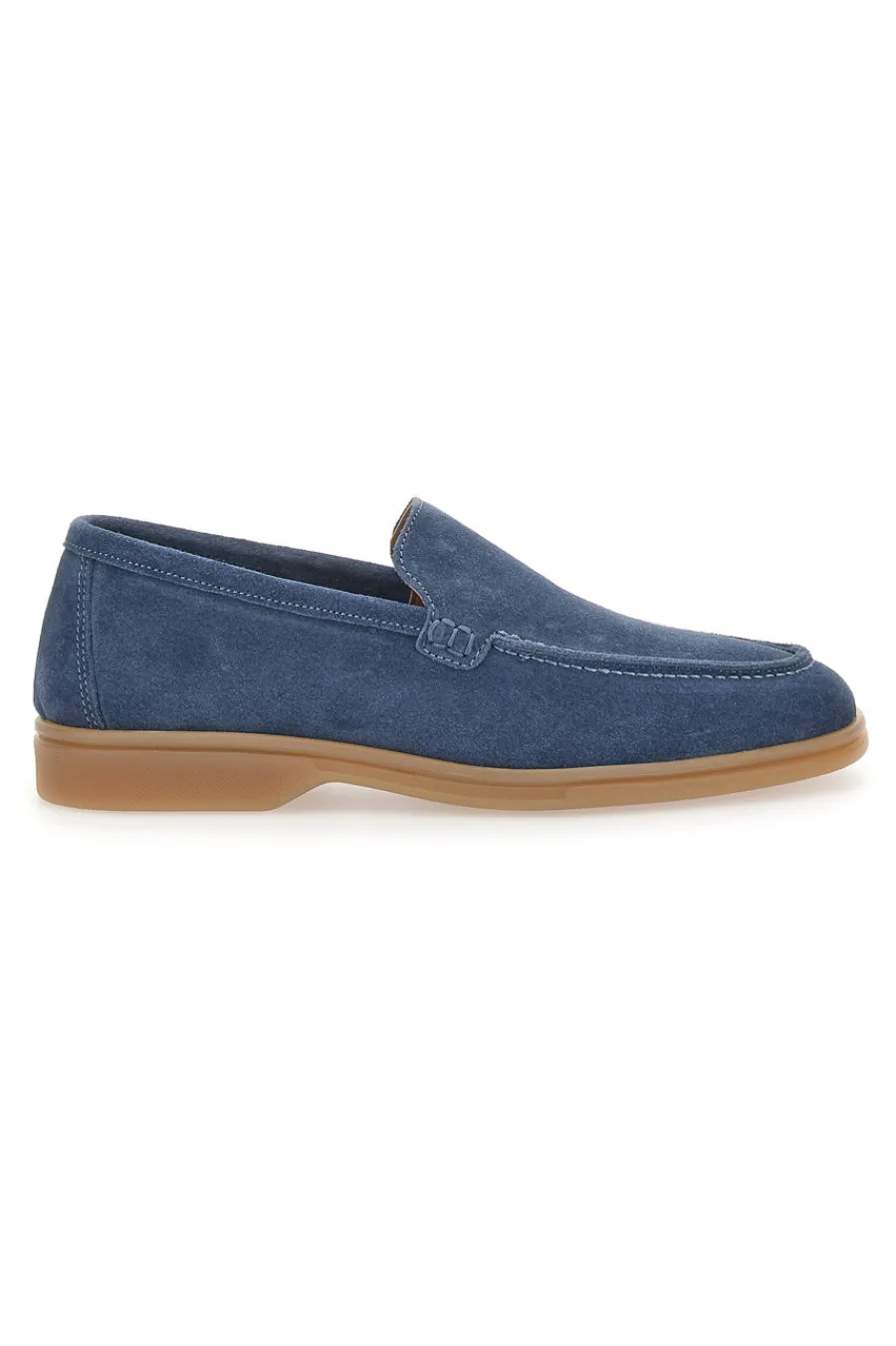 Uomo PTR Mocassini Blu con Tomaia in Suede Vera Pelle 2070