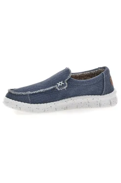 Uomo MAX DILLAN Mocassini blu in tessuto con suola leggera MXM9907