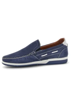 Uomo PITTARELLO Mocassini blu in vera pelle cuciture a vista made in Italy 35
