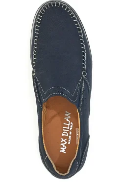 Uomo MAX DILLAN Mocassini Blu In Vera Pelle Mady in Italy 320