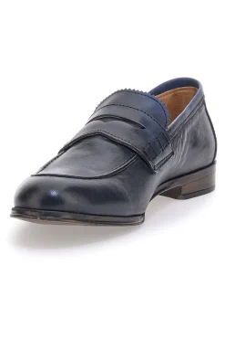 Uomo PITTARELLO PLUS Mocassini blu vera pelle made in italy 1051