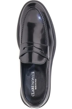 Uomo CLAREMORRIS Mocassini 204 Nere Vera Pelle