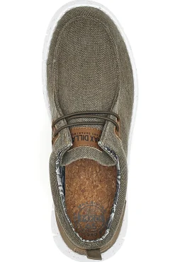 Uomo MAX DILLAN Mocassini color taupe in tessuto con lacci MXM518A68