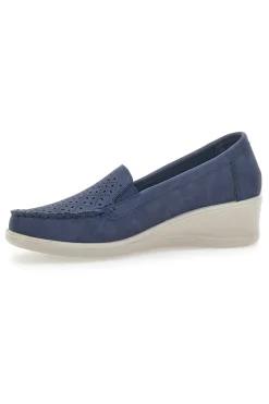 PRIMA RIGA Mocassini con Zeppa Blu 4320 Clearance
